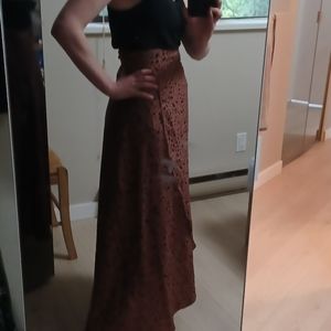 Leopard print wrap around skirt